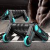 Multifunction AB Wheel Roller Push Up Bar Folding Abdominal Fitness Wheel Multi-angle All-round Muscle Training Roller Wheel Home Gym Fitness Equipmen