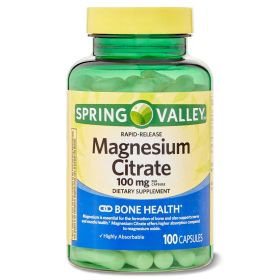 Spring Valley Rapid-Release Magnesium Citrate Dietary Supplement;  100 mg;  100 Count