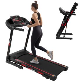 FYC Folding Treadmill for Home - 330 LBS Weight Capacity Running Machine with Incline/Bluetooth; 3.5HP 16KM/H Max Speed Foldable Electric Treadmill Ea