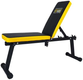 Fitvids Steel Frame Fully Foldable Flat Incline Weight Training Exercise Bench, 600-Pound Capacity