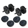 Flat Weight Bench & 50lb Vinyl Dumbbell Set Combo