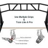 47&quot; Pull Up Bar Wall Mounted Multi-Grip w/Hangers for Punching Strength Training