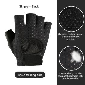 Breathable Fitness Gloves Gym Weightlifting Yoga Bodybuilding Training Sports Thin Non-slip Half Finger Cycling Gloves Equipment (Color: Black S1, Ships From: China)