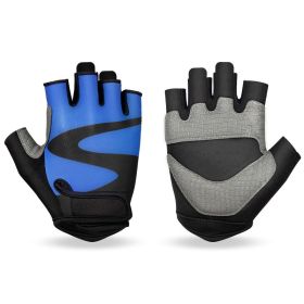 OZERO Men's Cycling Biker Gloves Fingerless Gym gloves Breathable MTB Accesories Motorcycle Sports Gloves Cycling Equipment (Color: Blue, size: S)