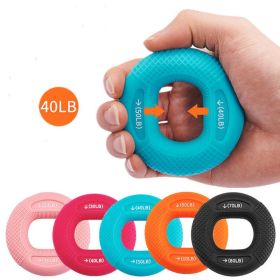 40-80LB Strength Hand Grip Ring; Muscle Power Training Silicone Ring; Fitness Body Building Carpal Expander Training Finger Ring (Color: Pink-20-30BL)