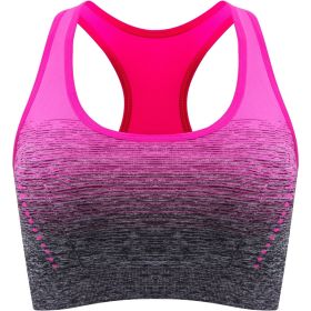 1pc/2pcs/3pcsMedium Support Two Tone Racer Back Sports Bra, Fitness Workout Running Yoga Bra (Color: Rose Red, size: M(6))