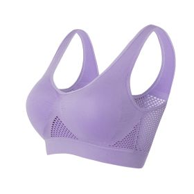 Women Yoga Underwear Padded Crop Tops Underwear Gym Top Yoga Sport Bra Breathable Fitness Running Vest Yoga Bras Sports Type (Color: Purple, size: L)