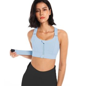 Women Sports Bras Tights Crop Top Yoga Vest Front Zipper Plus Size Adjustable Strap Shockproof Gym Fitness Athletic Brassiere (Color: E77-6, size: XL)