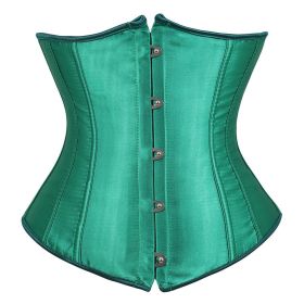 SEXY Gothic Underbust Corset and Waist cincher Bustiers Top Workout Shape Body Belt Plus size Lingerie S-6XL (Color: Green, size: 6XL)