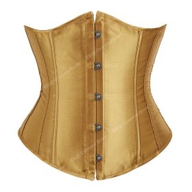 SEXY Gothic Underbust Corset and Waist cincher Bustiers Top Workout Shape Body Belt Plus size Lingerie S-6XL (Color: Yellow, size: XXL)