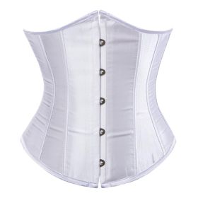 SEXY Gothic Underbust Corset and Waist cincher Bustiers Top Workout Shape Body Belt Plus size Lingerie S-6XL (Color: White, size: XXXL)