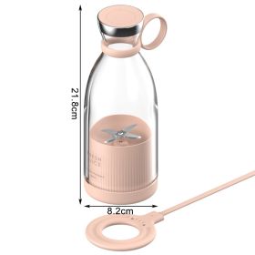 Handheld Portable Juicer Wireless Charging Electric Blender Fruit Mixers Juicer Food Milkshake Multifunction Juice Maker Machine (Color: Pink, Ships From: China)