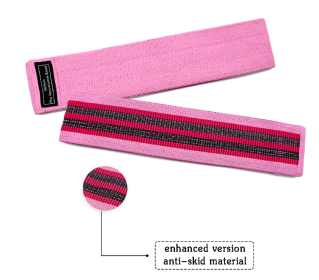 Resistance Band Elastic Hip Circle Fitness Squat Resistance Buttocks Circle Yoga (Color: Pink, Size-Quantity: M-Q1pc)