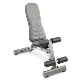 Home Gym Foldable Deluxe Utility Weight Bench (Color: Gray, Type: Exercise & Fitness)