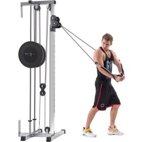 Lat Pulldown Machine Home Gym Fitness Silver (Color: as pic)