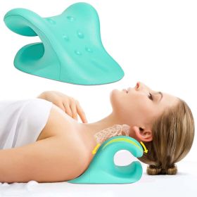 Neck and Shoulder Relaxer;  Neck Stretcher for TMJ Pain Relief and Neck Alignment;  with Acupressure Massag Design Neck Pain Pillow Cervical Traction (Color: Green)