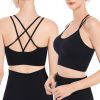 3Packs Women Cross Back Sport Bras Padded Strappy Medium Support Bras