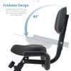 Folding Exercise Bike; Fitness Upright and Recumbent X-Bike with 10-Level Adjustable Resistance; Arm Bands and Backrest